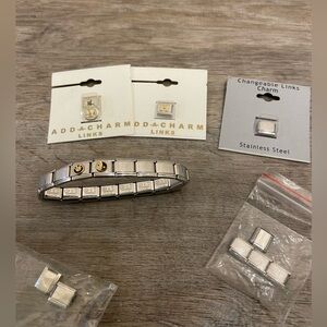 Stainless Steel Charm Bracelet with Links add-a-charm Firenze Povodiuti